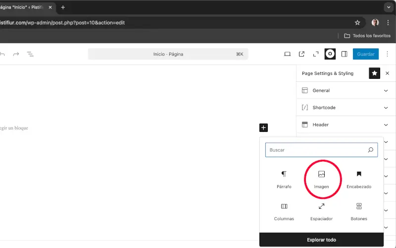 Agregar imagen a portada en WordPress