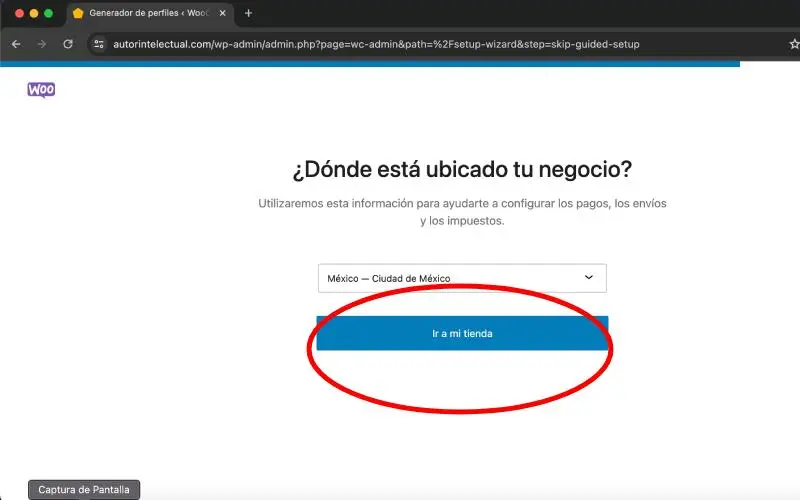 Enlace para ir a mi tienda para configurar WooCommerce